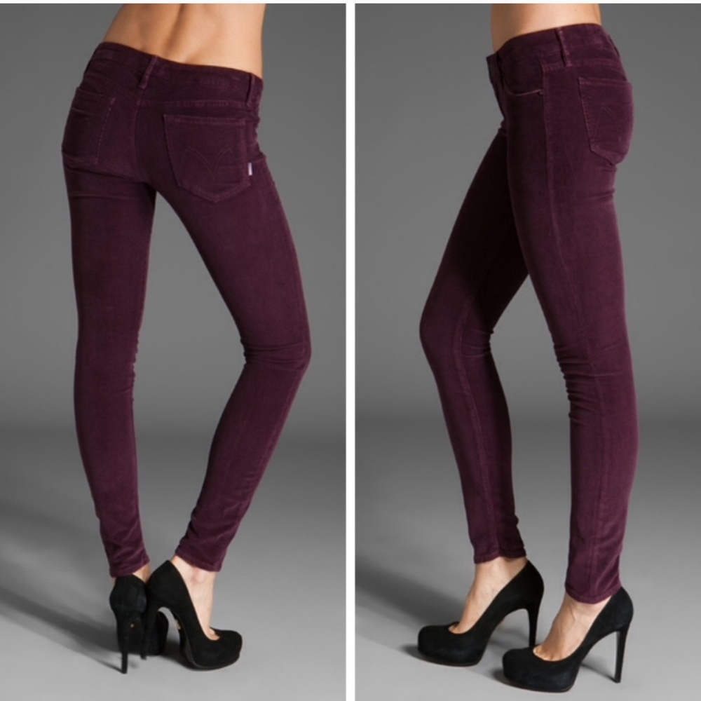 MOTHER The Looker Purple Corduroy Pants Sz 26